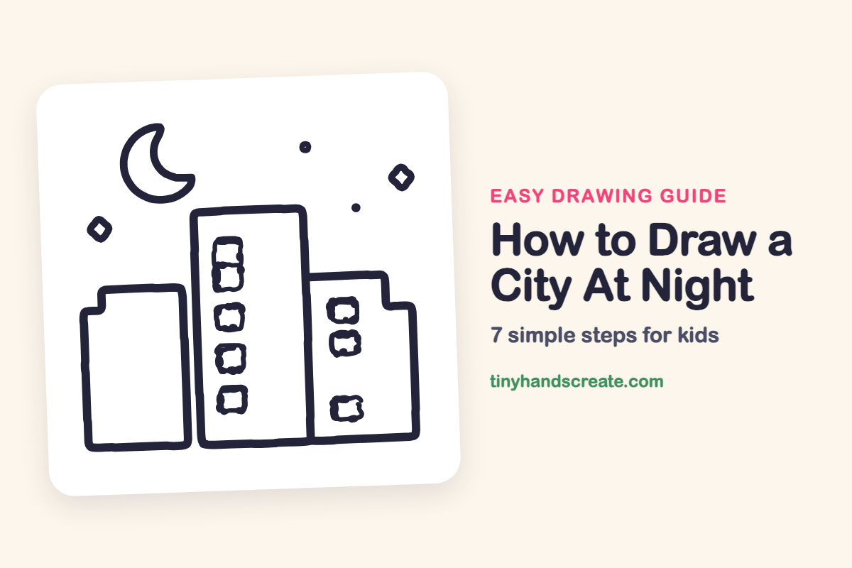 How to Draw a City At Night: easy drawing guide for kids