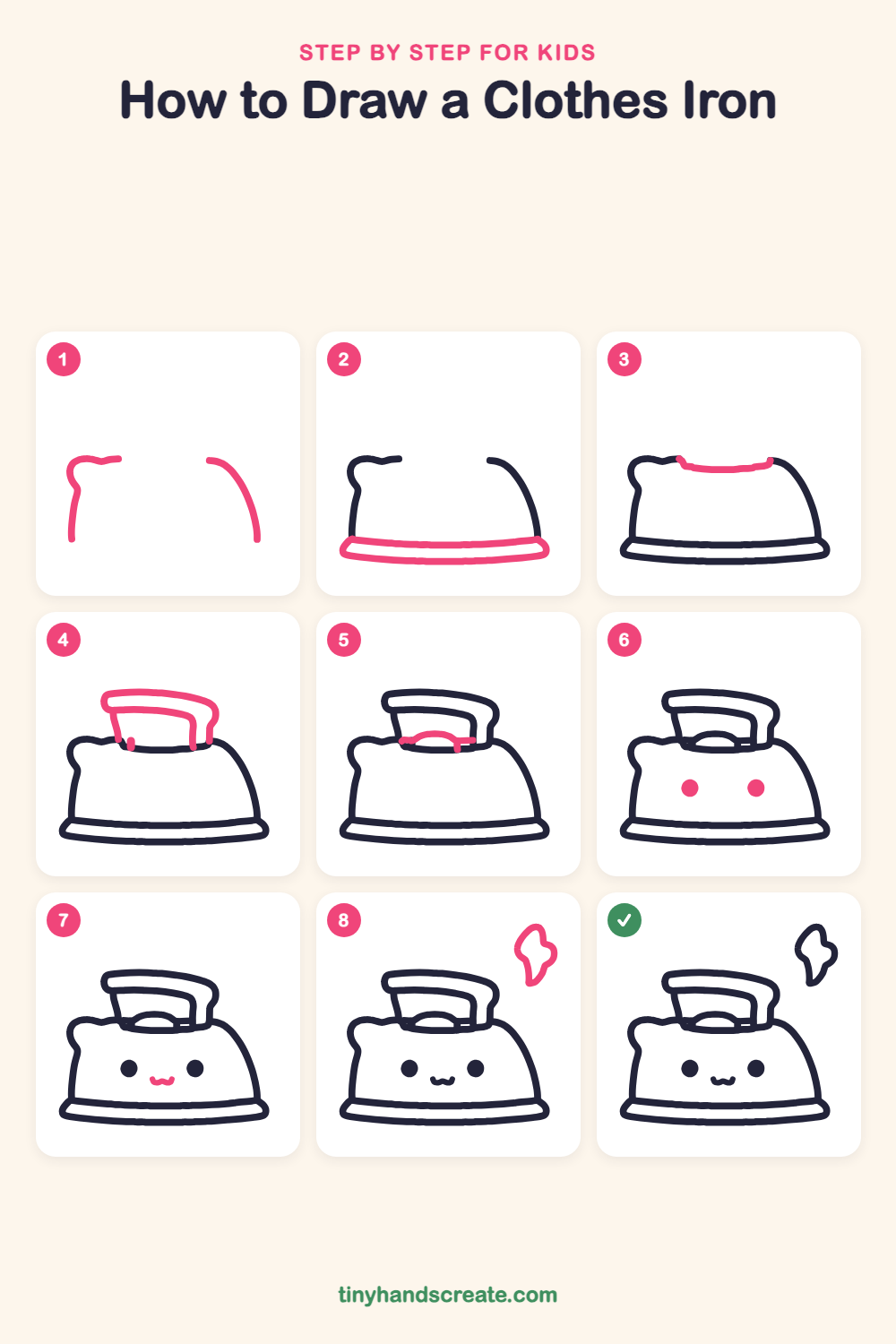 How to Draw a Clothes Iron: Easy Step by Step for Kids