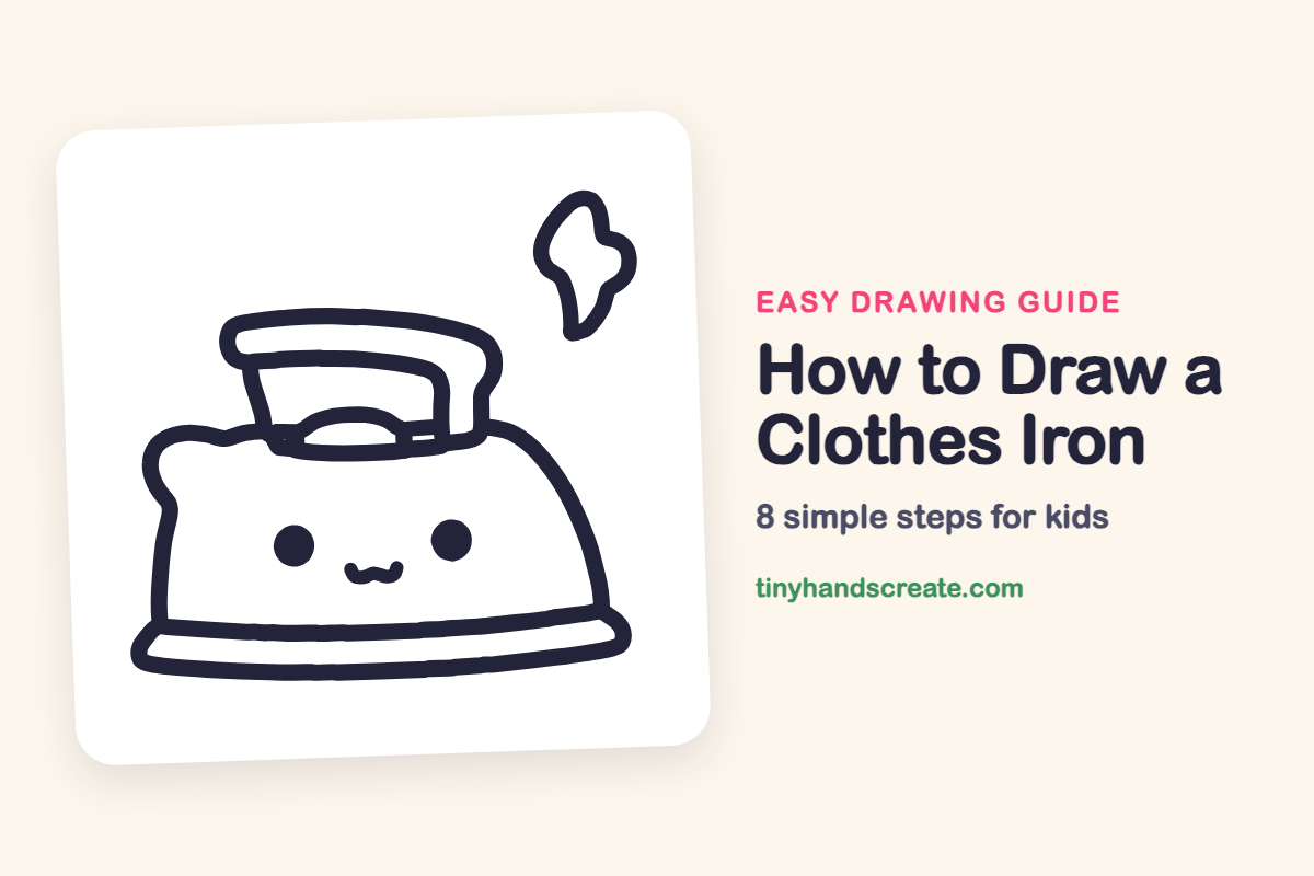 How to Draw a Clothes Iron: easy drawing guide for kids