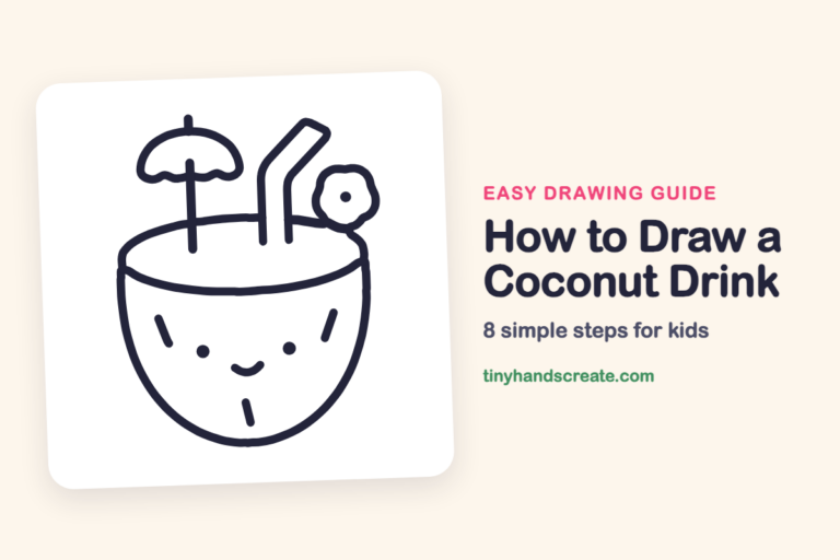 How to Draw a Coconut Drink: easy drawing guide for kids
