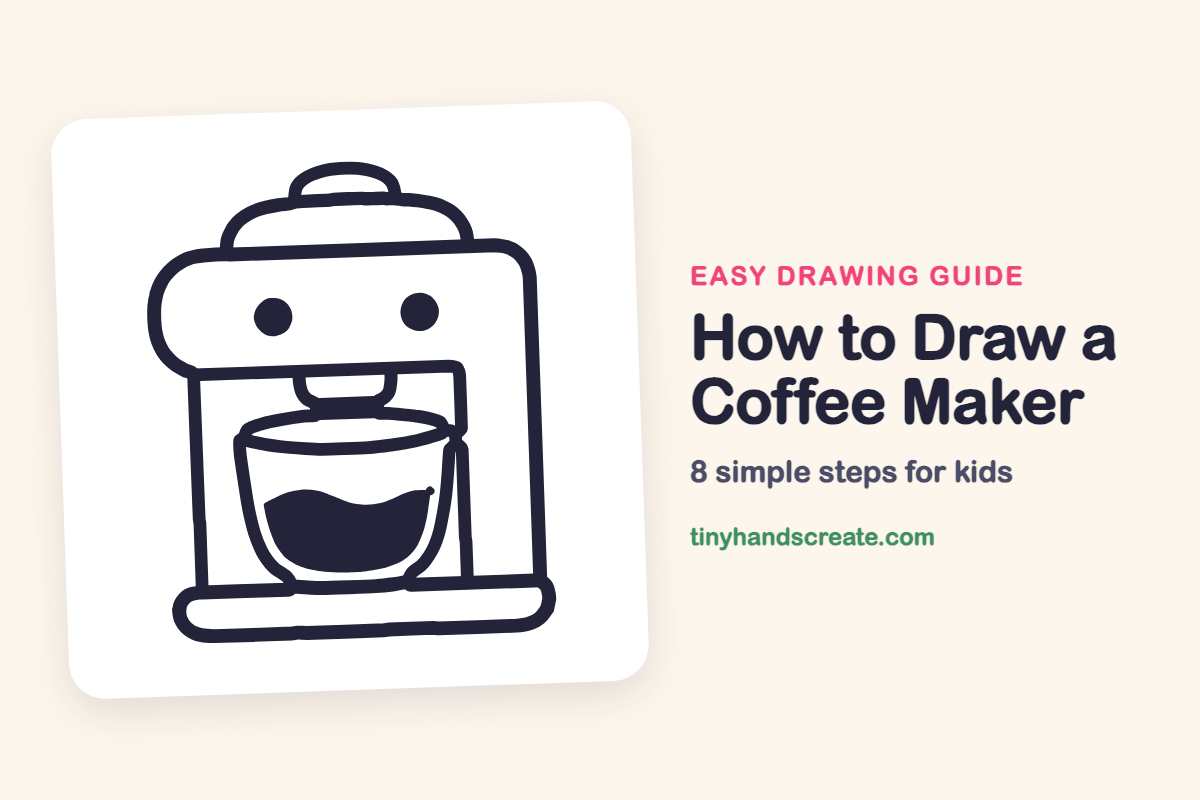 How to Draw a Coffee Maker: easy drawing guide for kids
