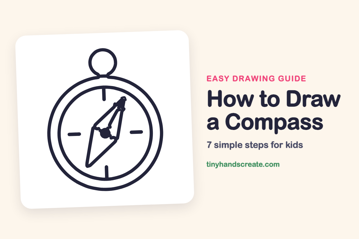 How to Draw a Compass: easy drawing guide for kids