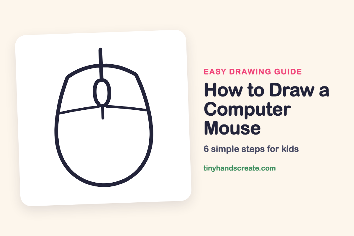 How to Draw a Computer Mouse: easy drawing guide for kids