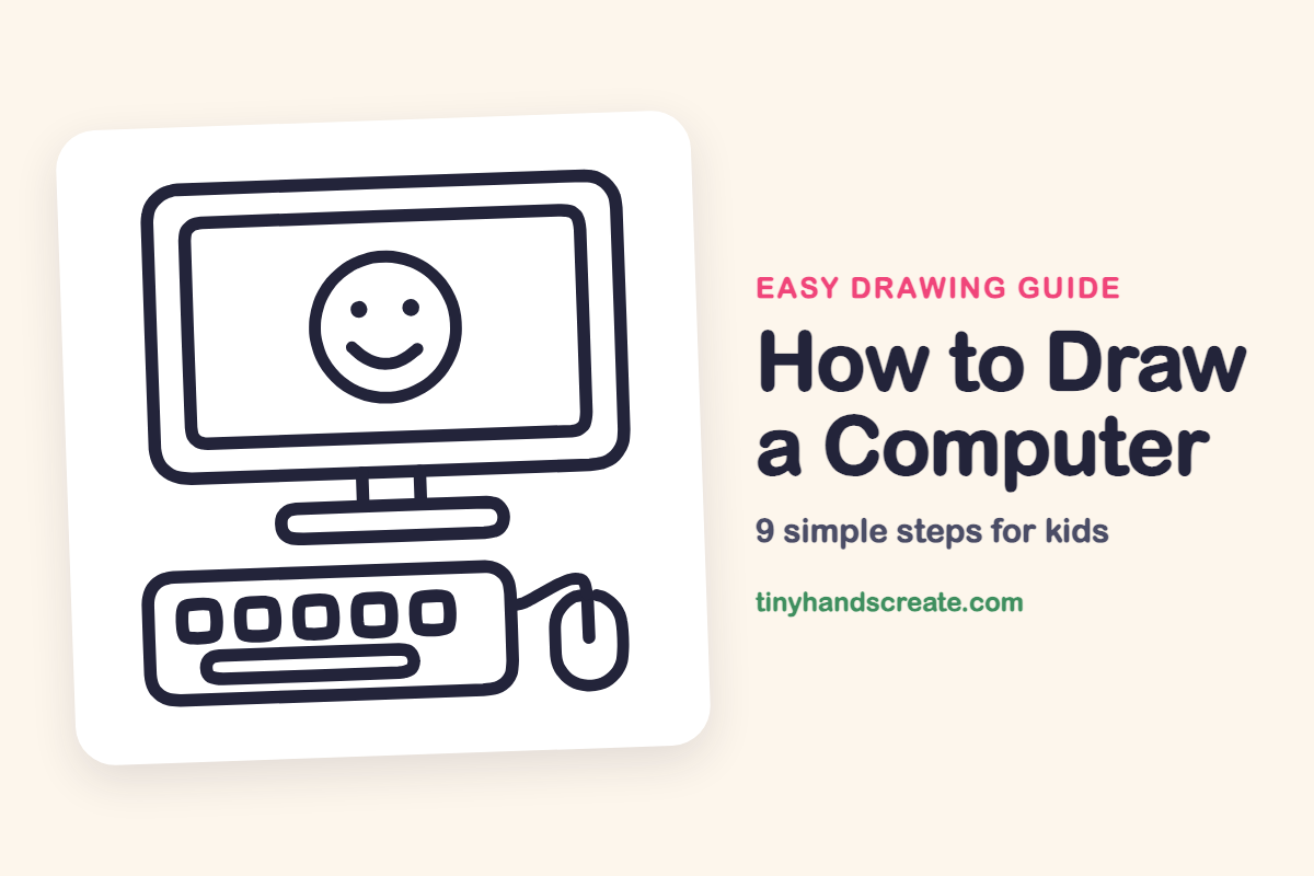 How to Draw a Computer: easy drawing guide for kids
