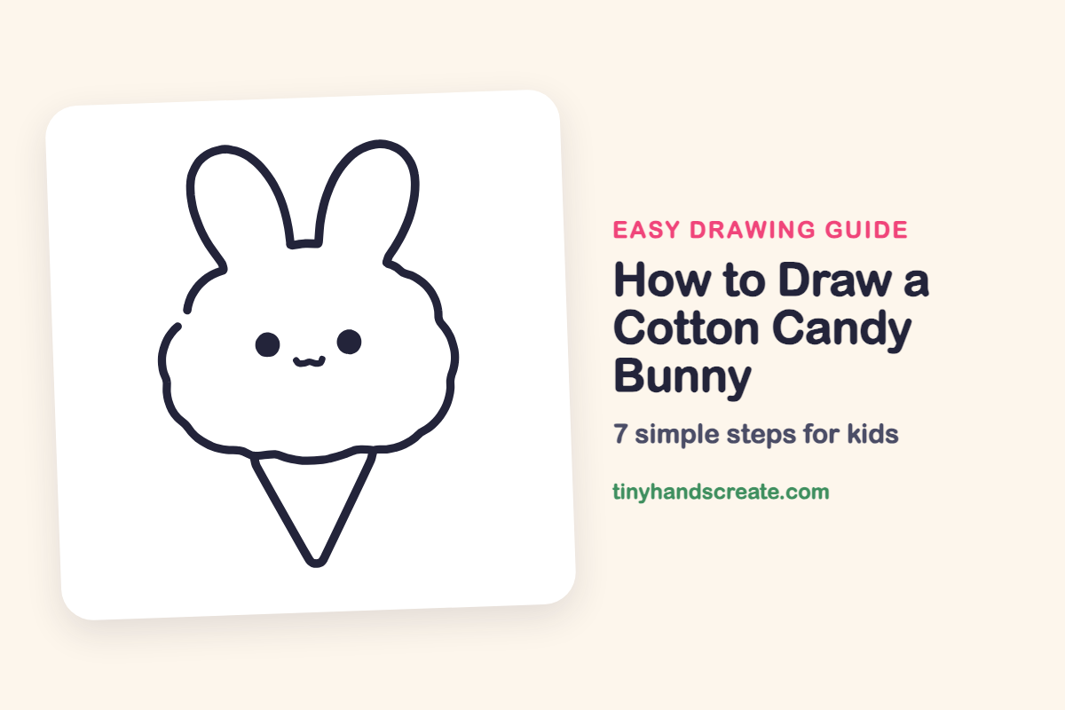 How to Draw a Cotton Candy Bunny: easy drawing guide for kids