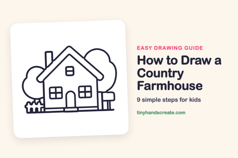 How to Draw a Country Farmhouse: easy drawing guide for kids