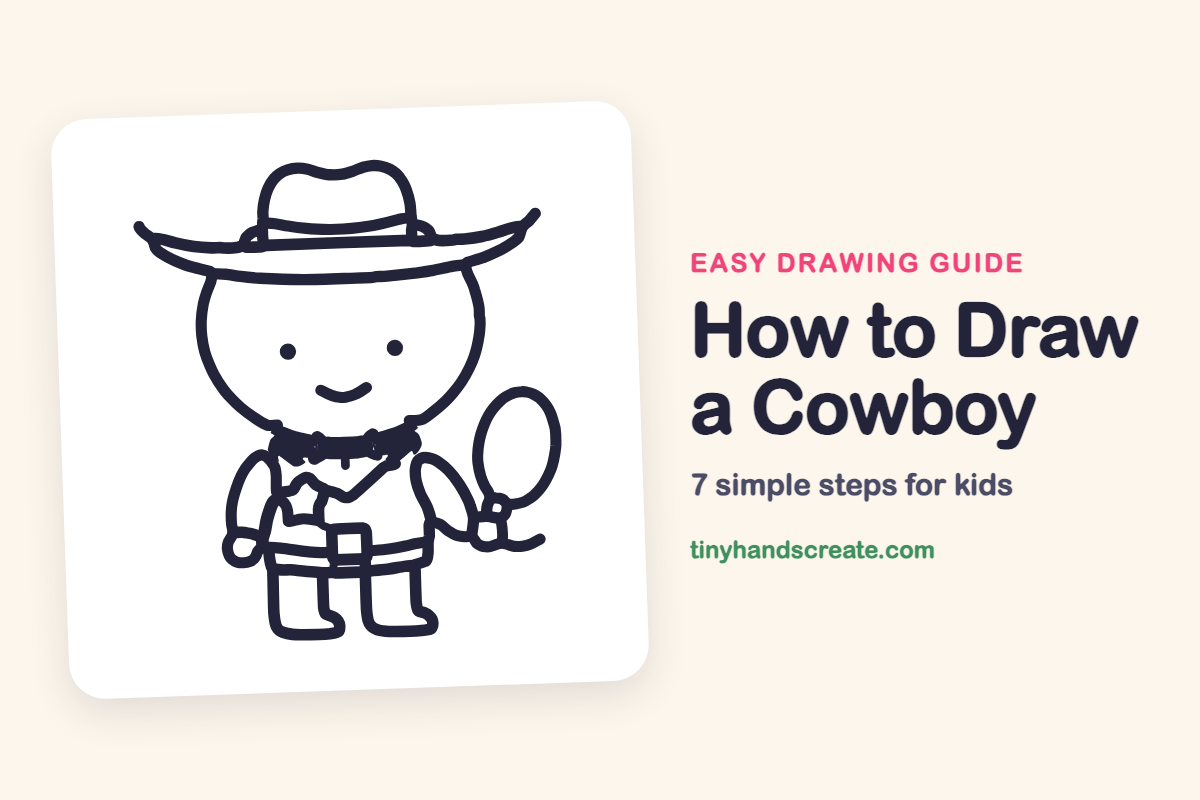 How to Draw a Cowboy: easy drawing guide for kids