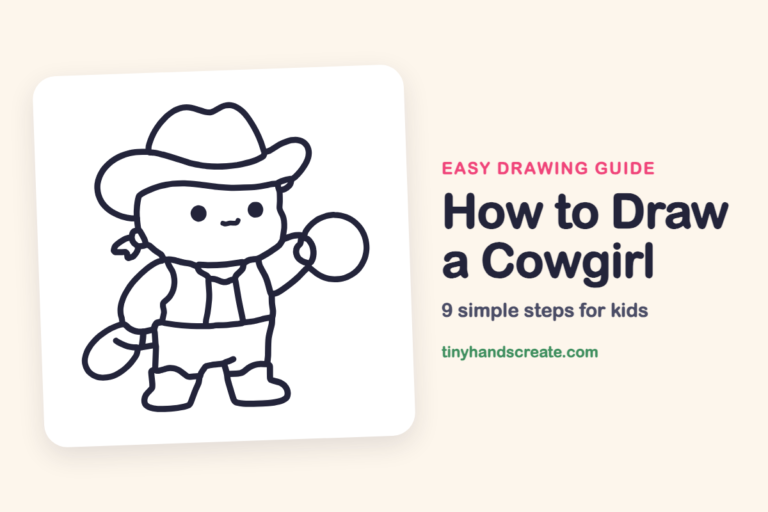 How to Draw a Cowgirl: easy drawing guide for kids