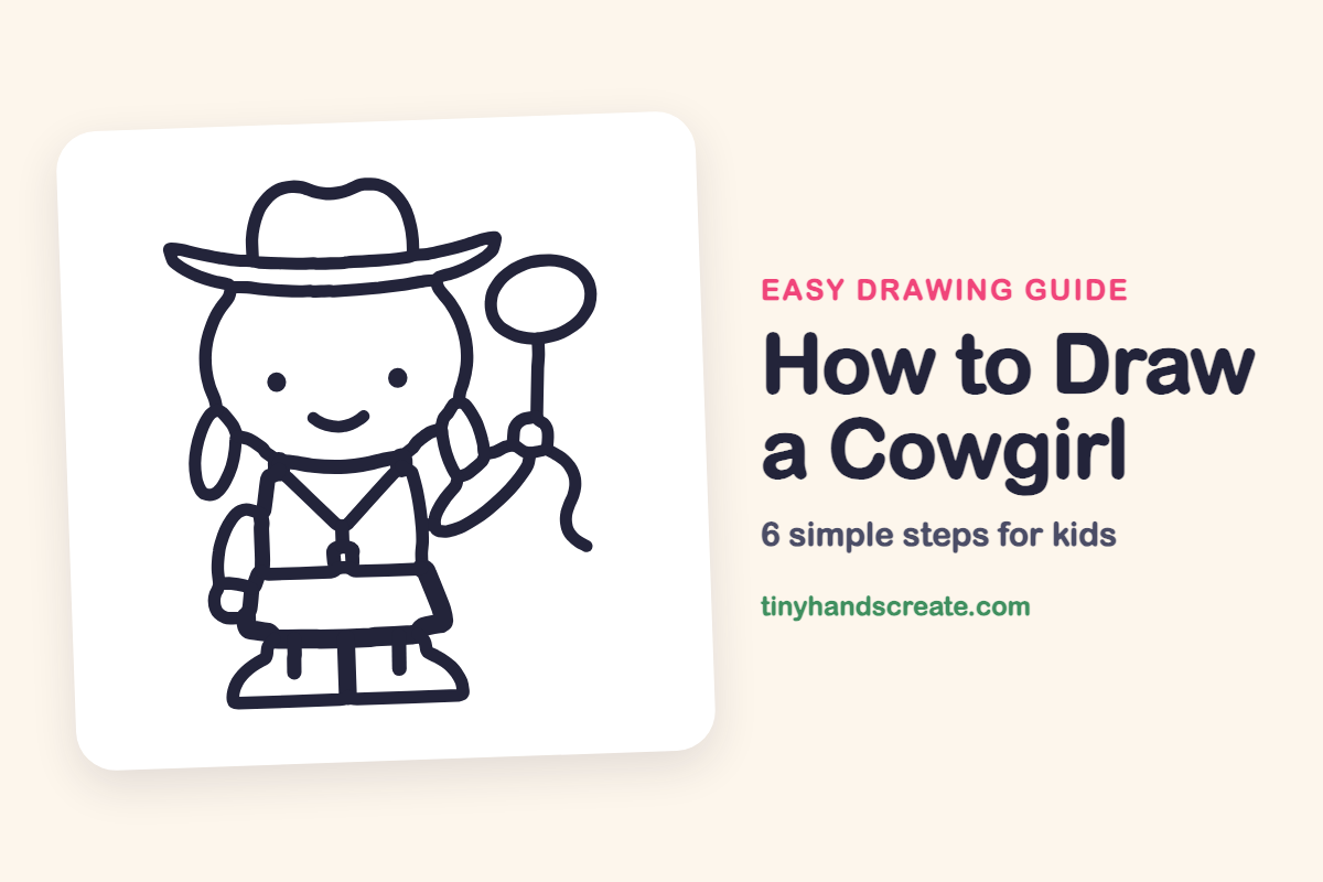 How to Draw a Cowgirl: easy drawing guide for kids