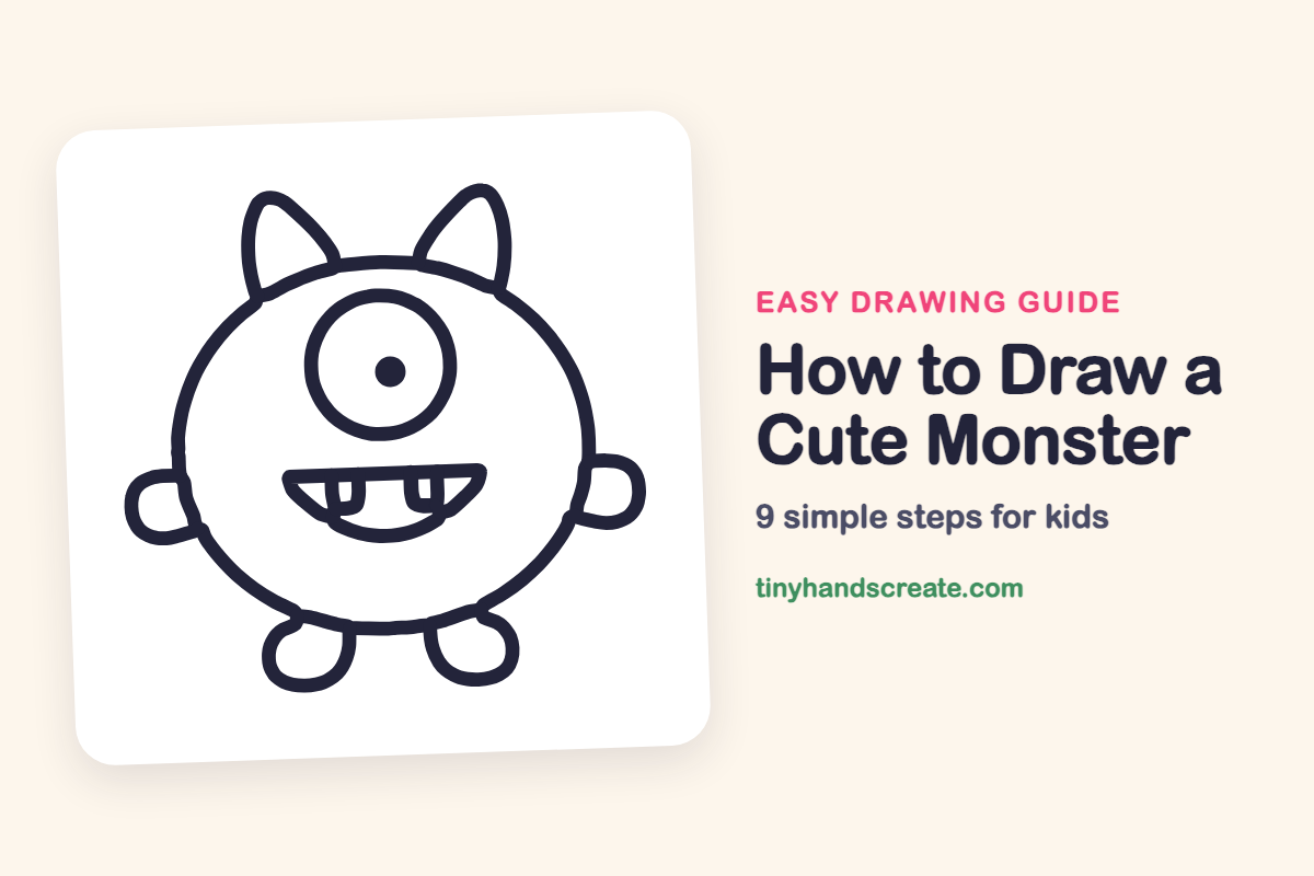 How to Draw a Cute Monster: easy drawing guide for kids