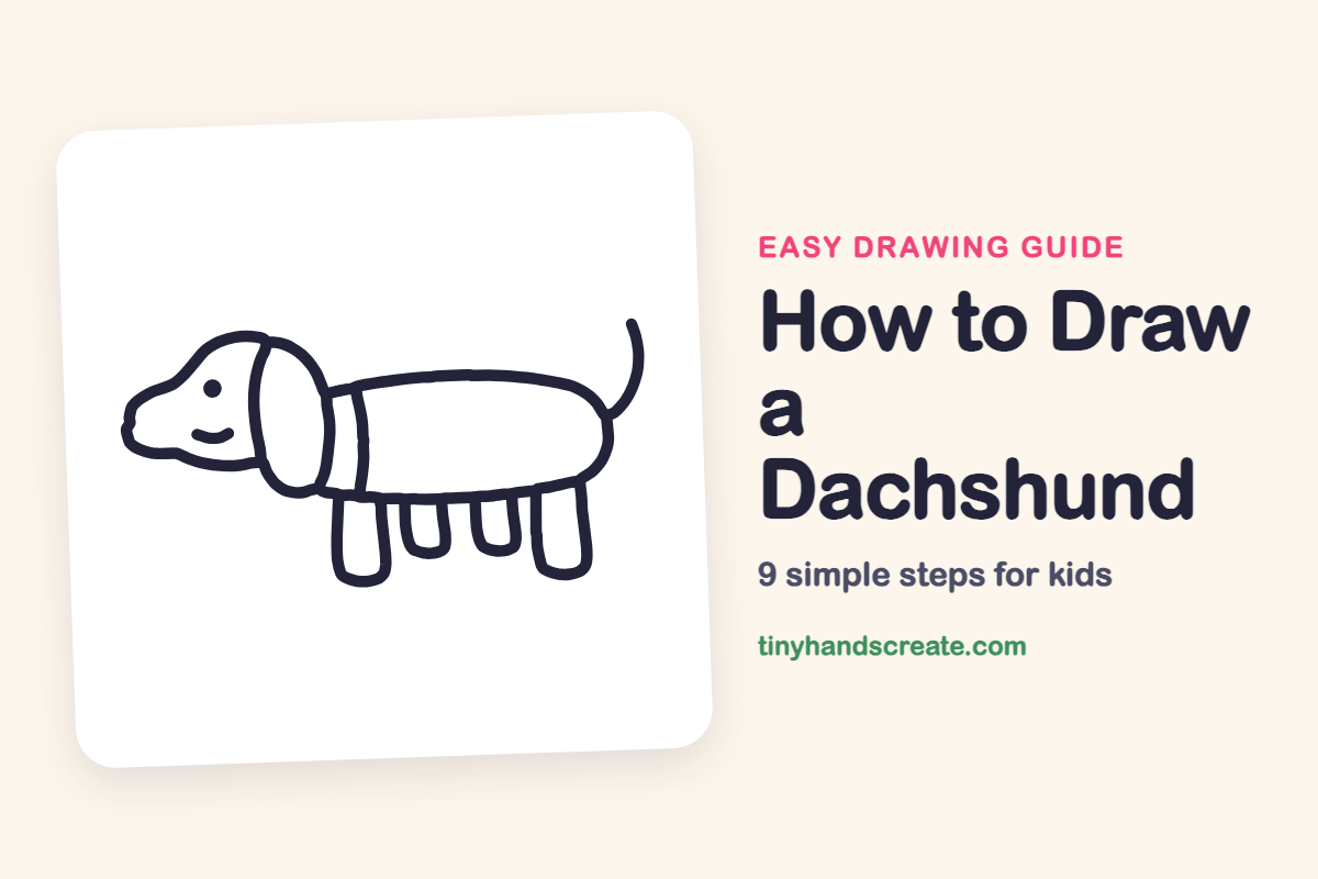 How to Draw a Dachshund: easy drawing guide for kids