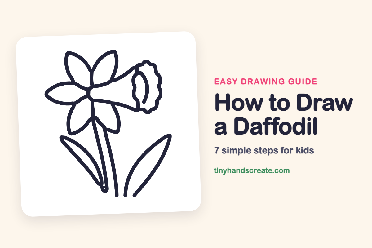 How to Draw a Daffodil: easy drawing guide for kids