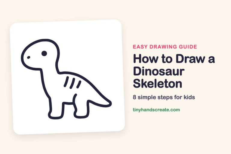 How to Draw a Dinosaur Skeleton: easy drawing guide for kids