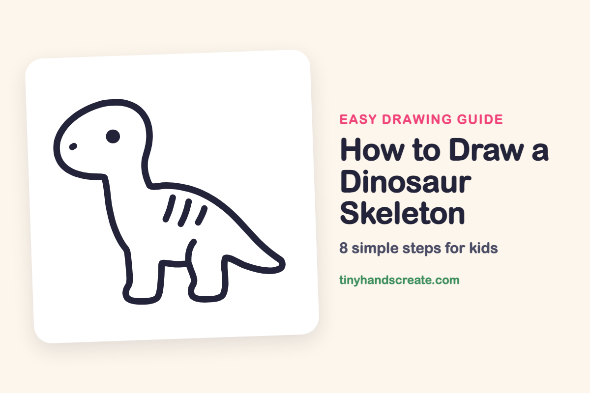 How to Draw a Dinosaur Skeleton: easy drawing guide for kids