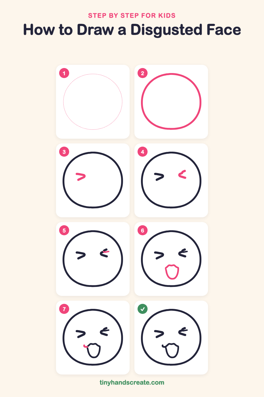 How to Draw a Disgusted Face: Easy Step by Step for Kids