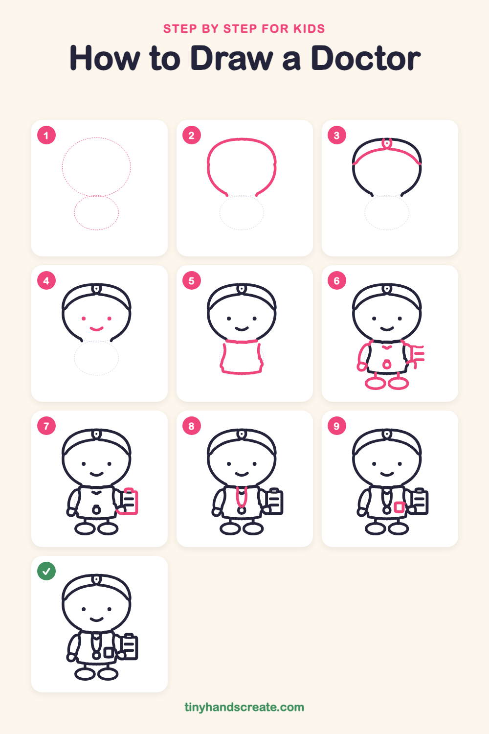 How to draw a doctor step by step for kids