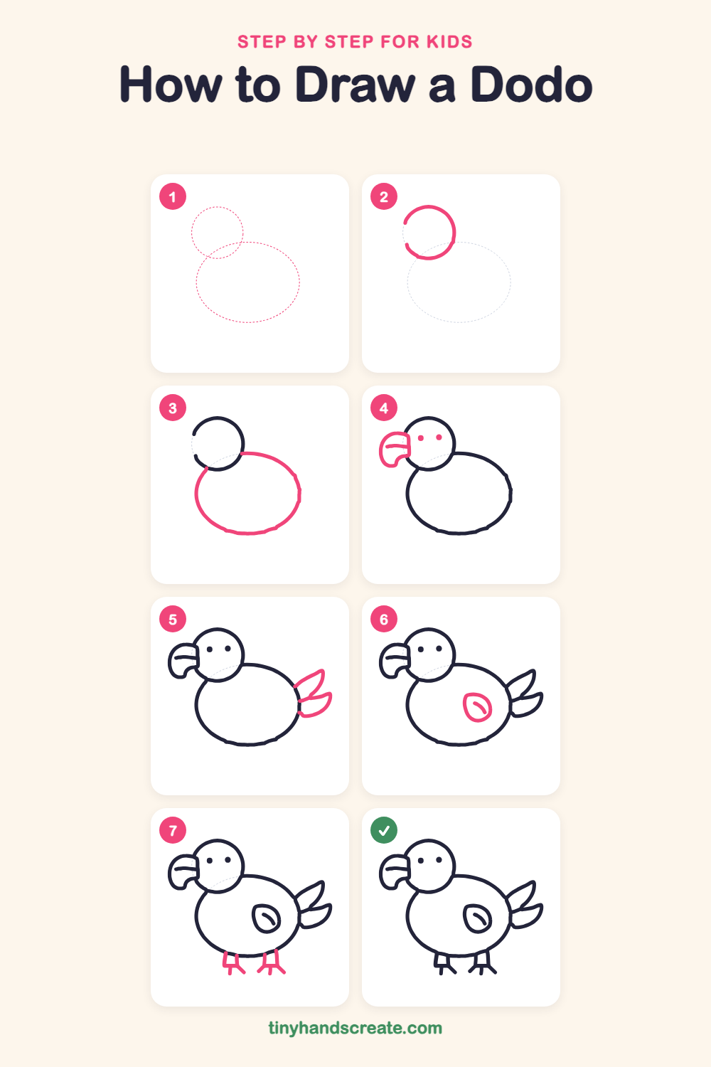 How to draw a dodo step by step for kids