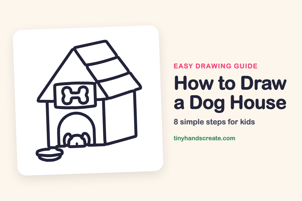 How to Draw a Dog House: easy drawing guide for kids