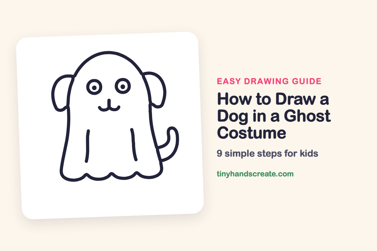 How to Draw a Dog in a Ghost Costume: easy drawing guide for kids
