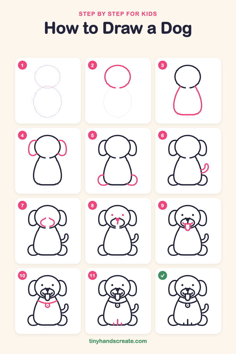 How to draw a dog step by step for kids