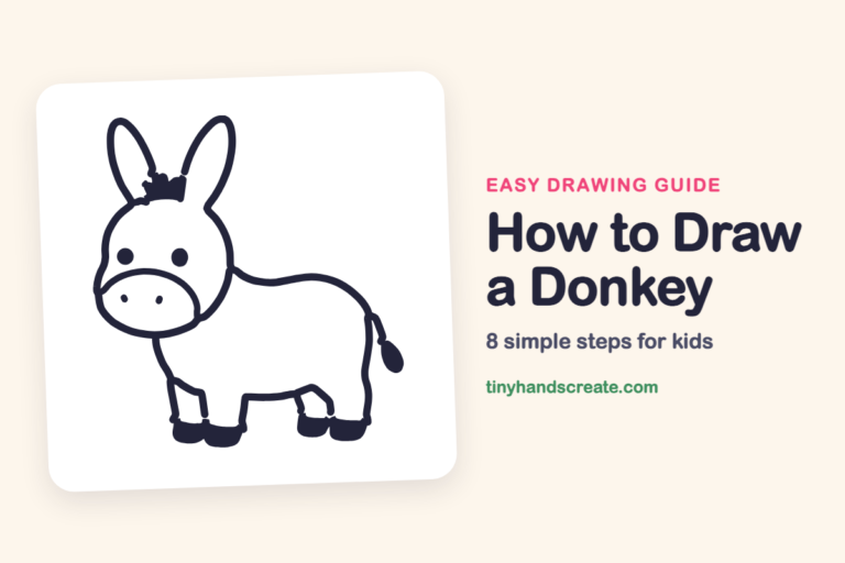 How to Draw a Donkey: easy drawing guide for kids