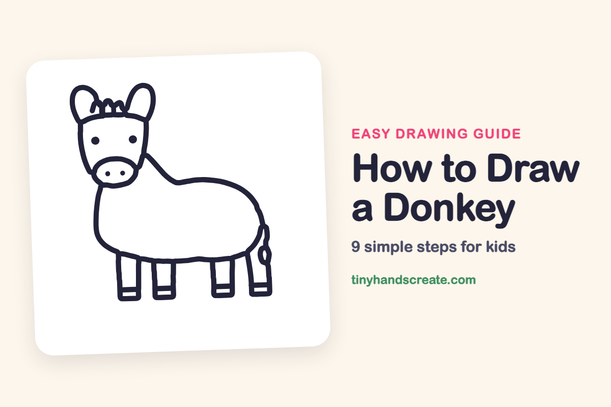 How to Draw a Donkey: easy drawing guide for kids
