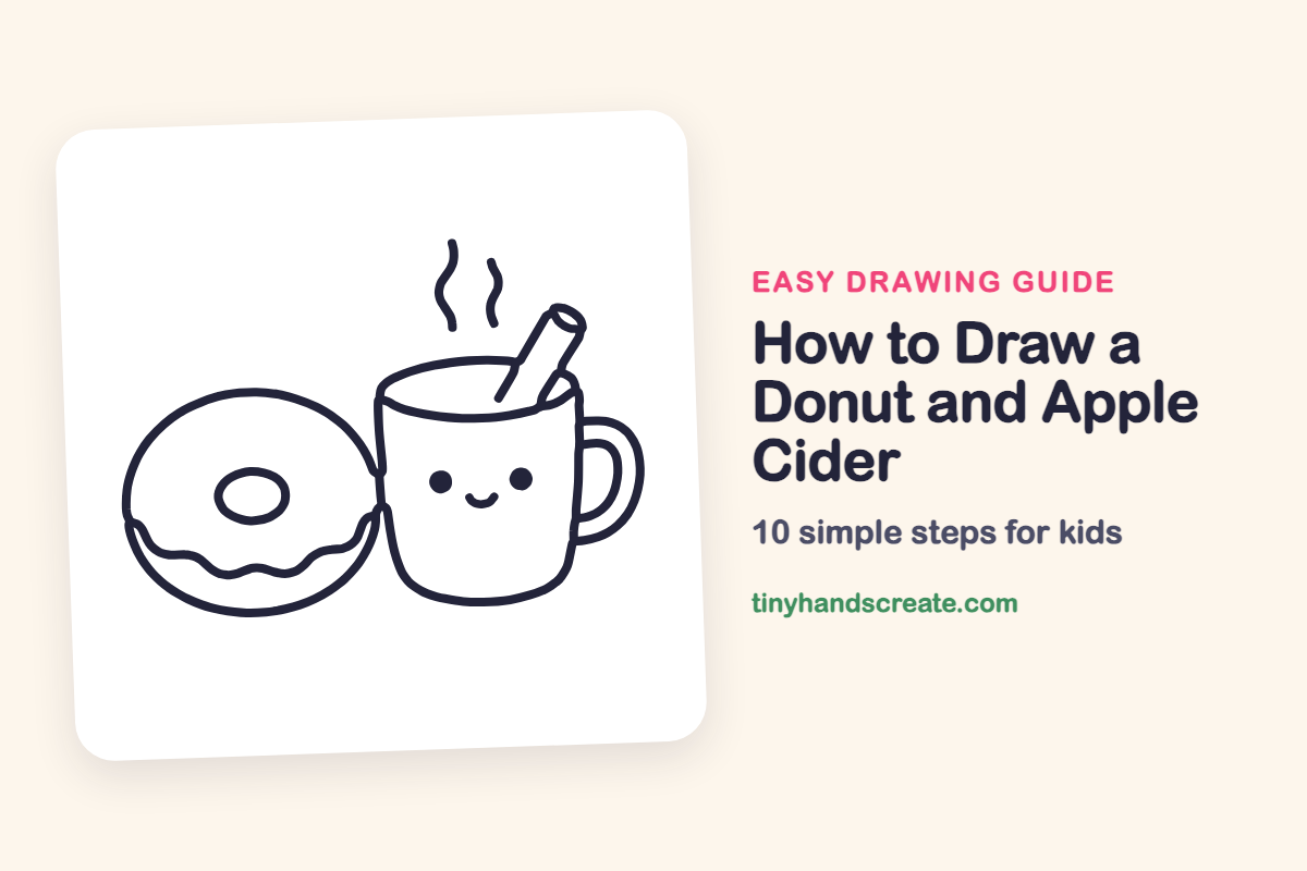 How to Draw a Donut and Apple Cider: easy drawing guide for kids
