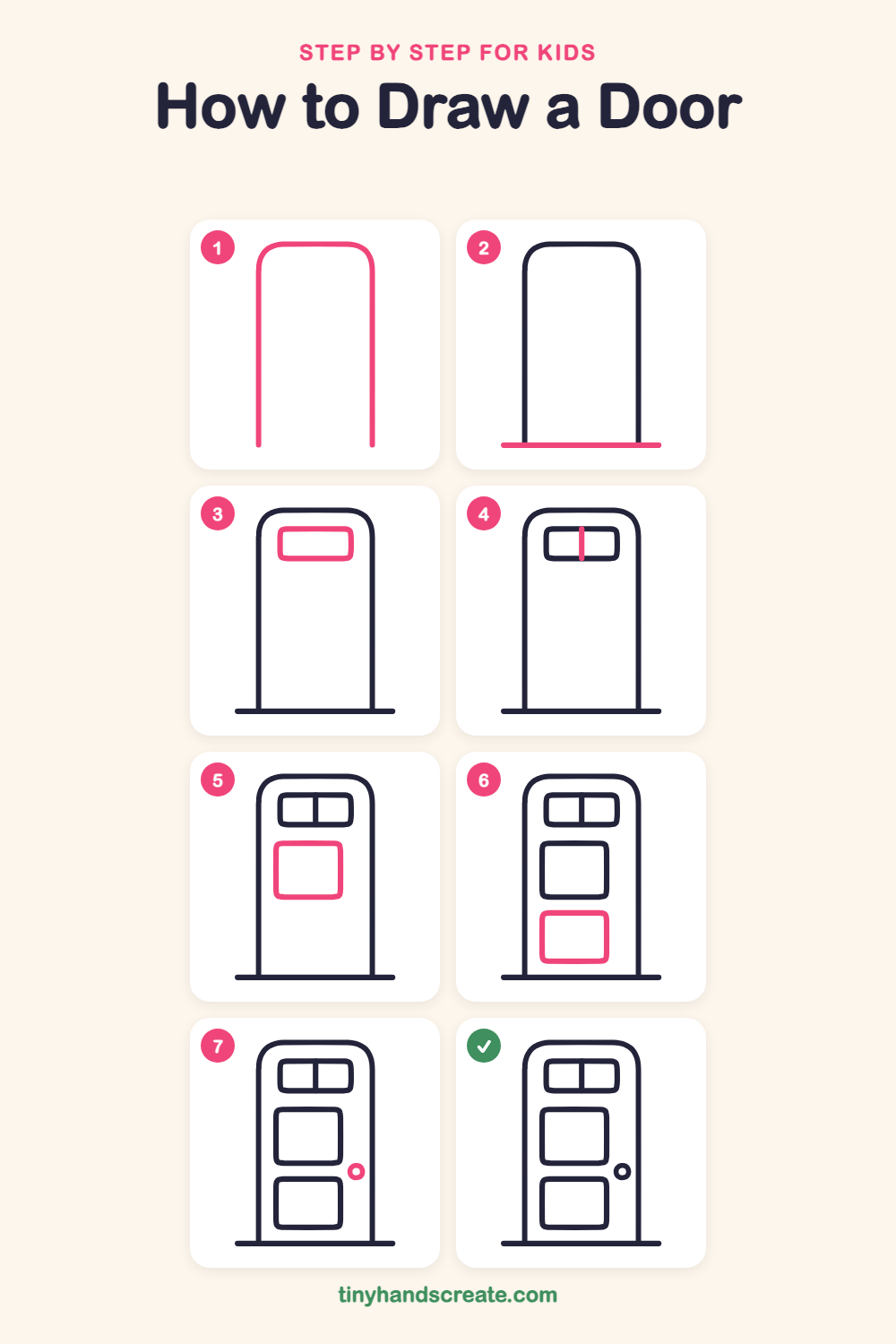 How to draw a door step by step for kids