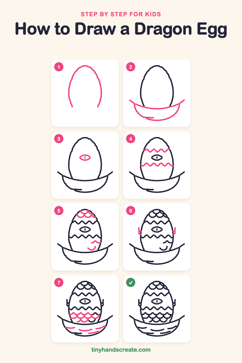 How to draw a dragon egg step by step for kids