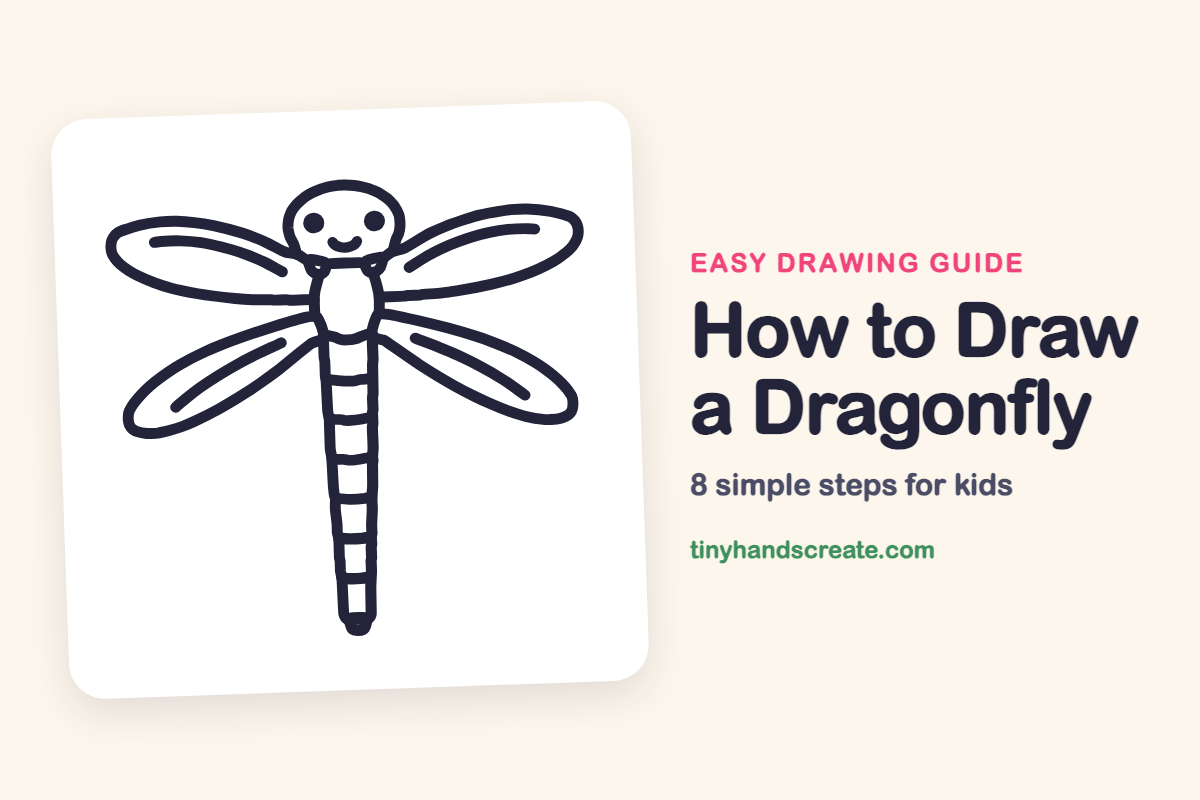 How to Draw a Dragonfly: easy drawing guide for kids