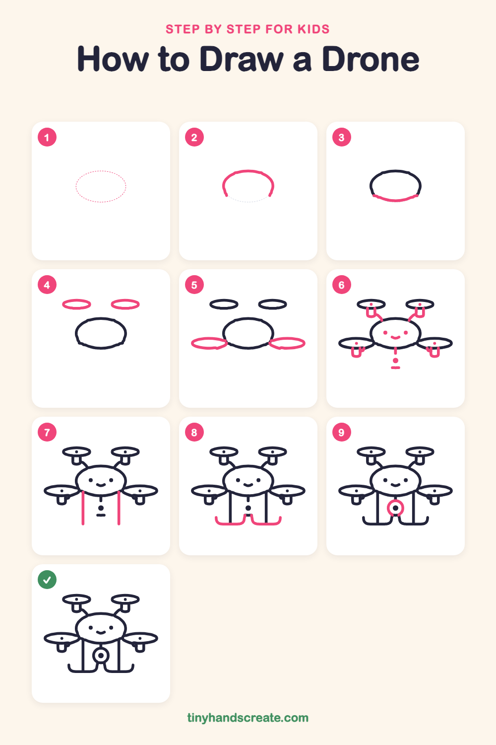 How to draw a drone step by step for kids