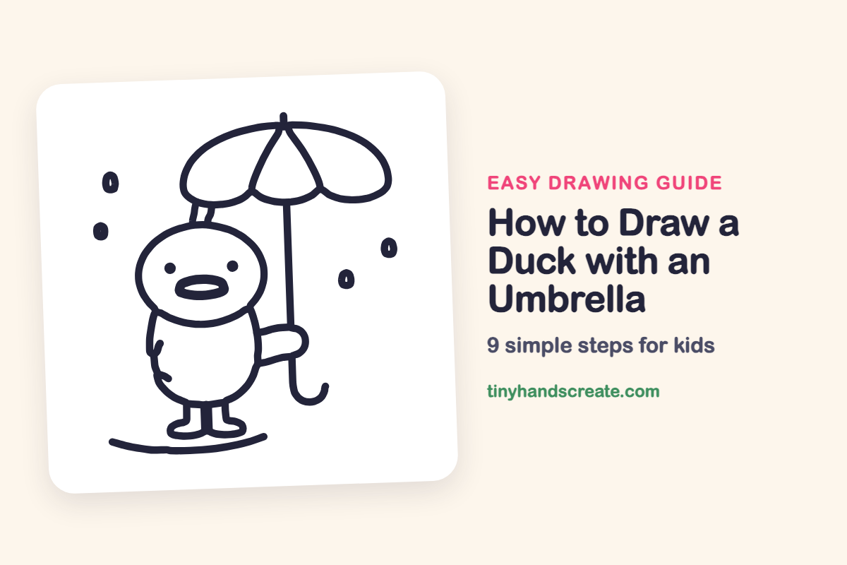 How to Draw a Duck with an Umbrella: easy drawing guide for kids