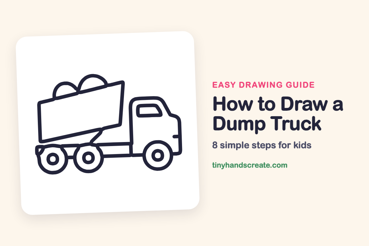 How to Draw a Dump Truck: easy drawing guide for kids