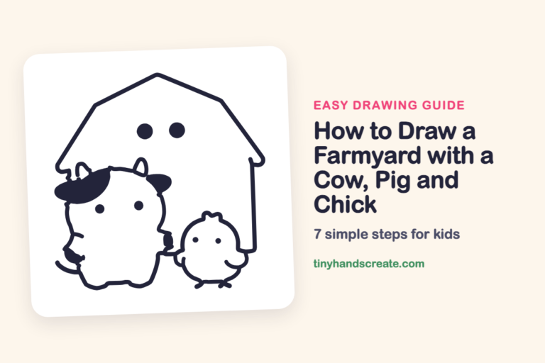 How to Draw a Farmyard with a Cow, Pig and Chick: easy drawing guide for kids
