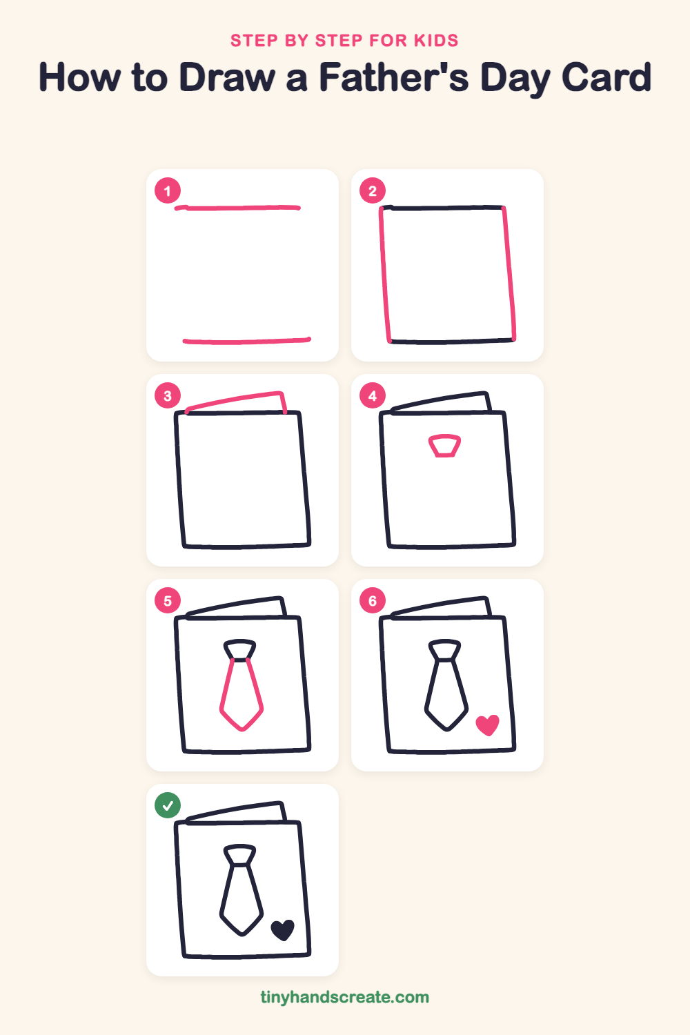 How to draw a Father's Day card step by step for kids