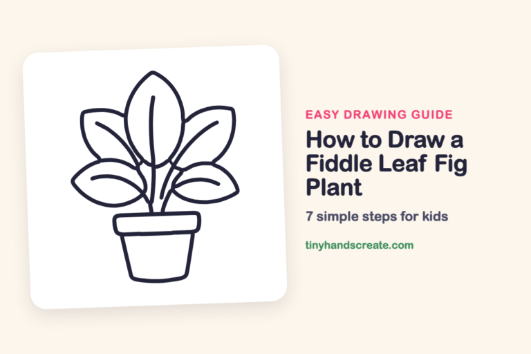 How to Draw a Fiddle Leaf Fig Plant step by step