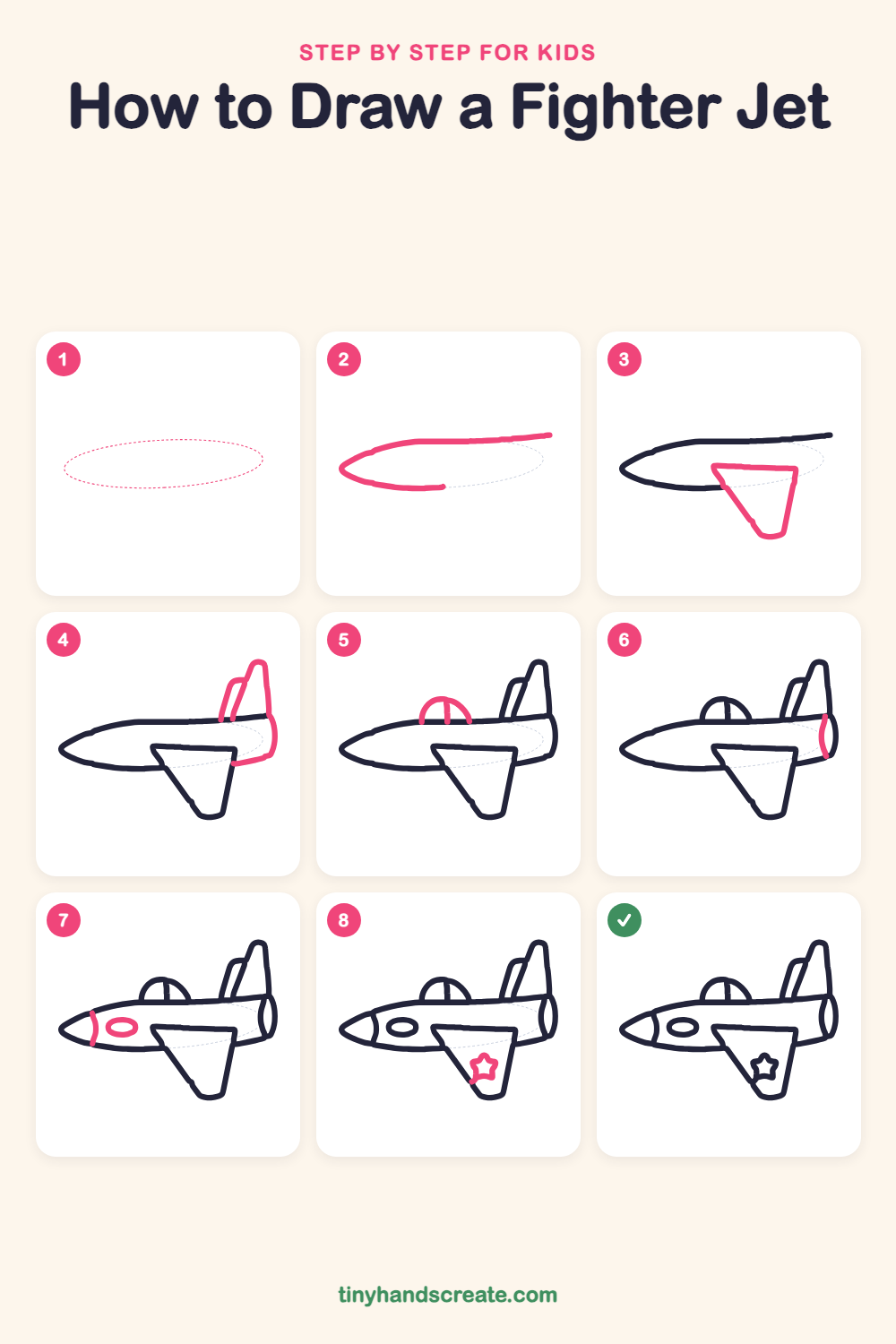 How to draw a fighter jet step by step for kids