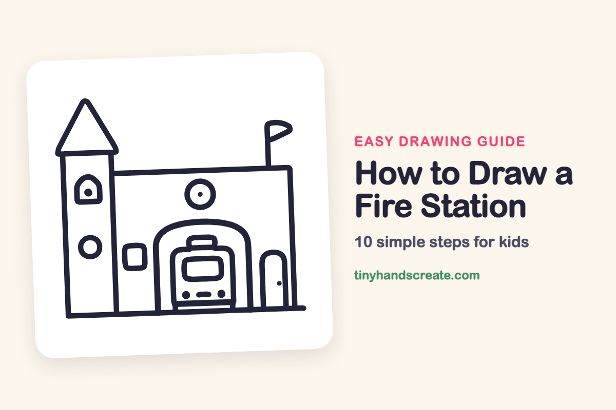 How to Draw a Fire Station: easy drawing guide for kids