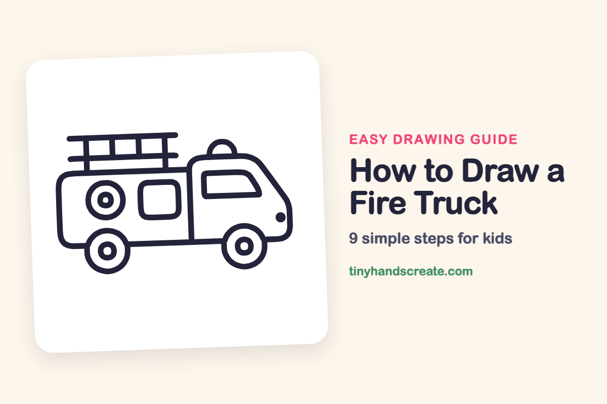 How to Draw a Fire Truck: easy drawing guide for kids