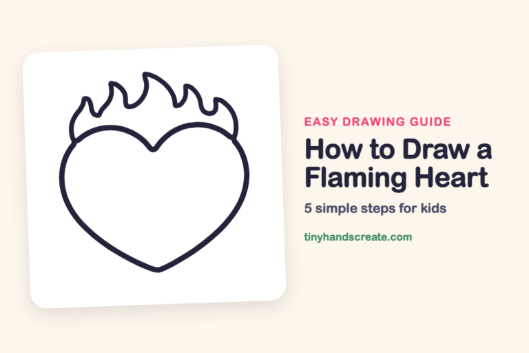 How to Draw a Flaming Heart: easy drawing guide for kids