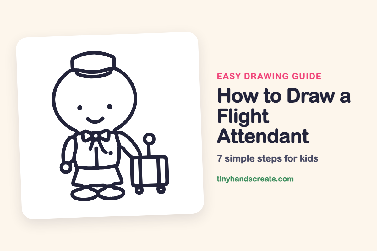 How to Draw a Flight Attendant: easy drawing guide for kids