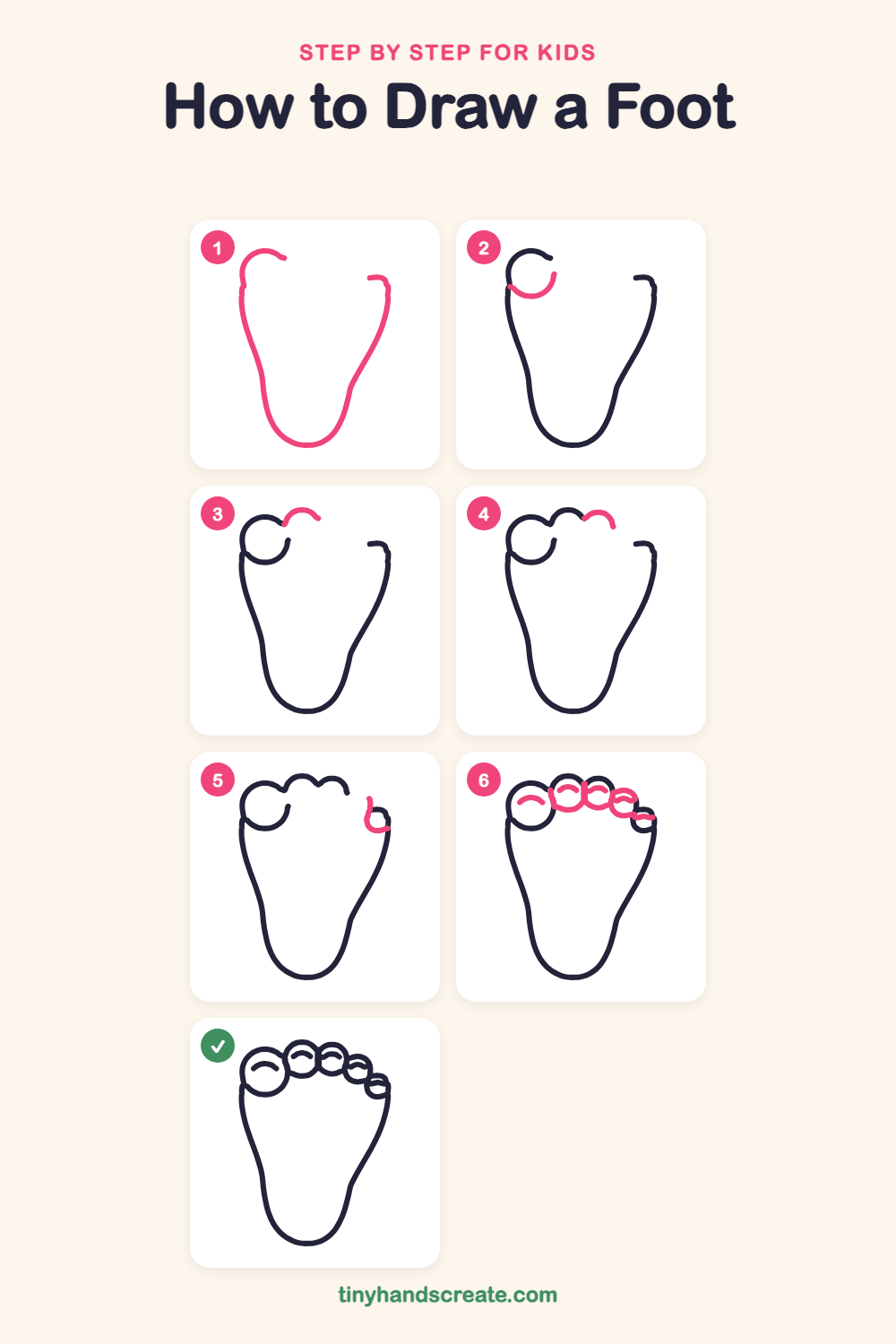How to draw a foot step by step for kids