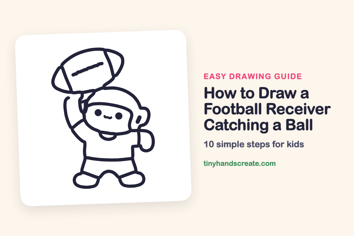 How to Draw a Football Receiver Catching a Ball: easy drawing guide for kids