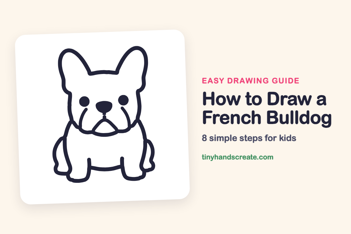 How to Draw a French Bulldog: easy drawing guide for kids