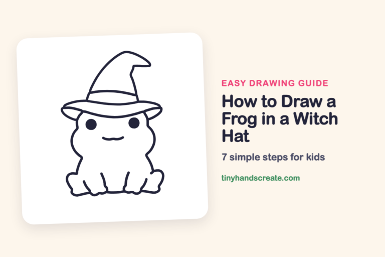 How to Draw a Frog in a Witch Hat: easy drawing guide for kids