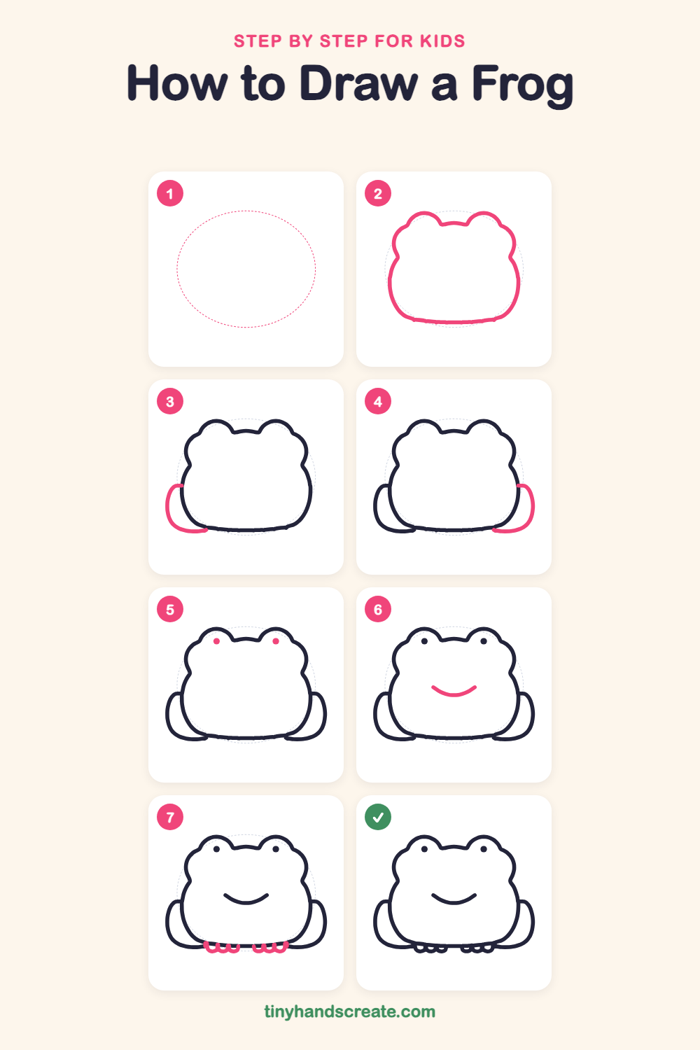 How to draw a frog step by step for kids