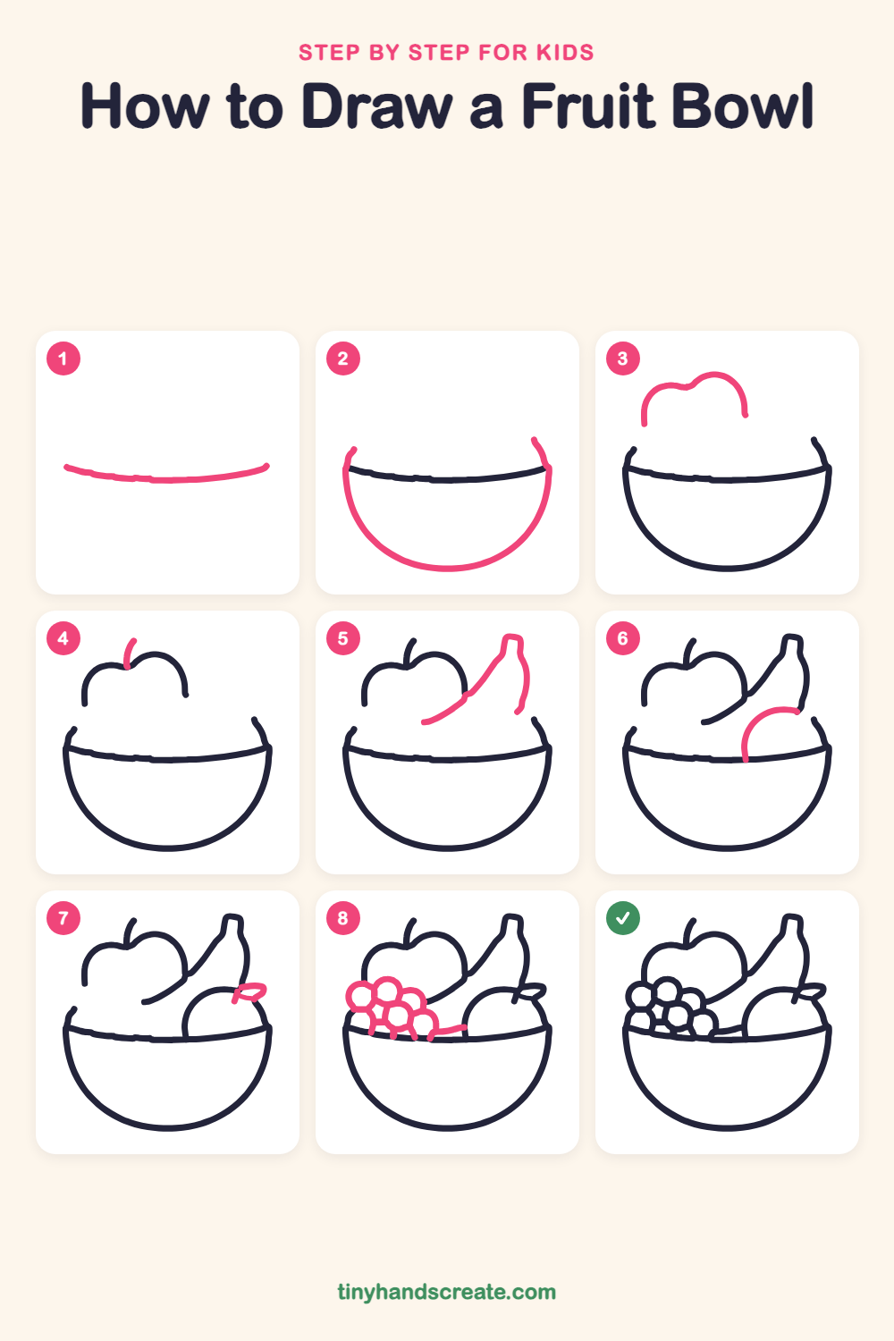 How to draw a fruit bowl step by step for kids