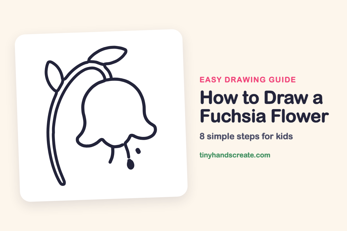 How to Draw a Fuchsia Flower: easy drawing guide for kids