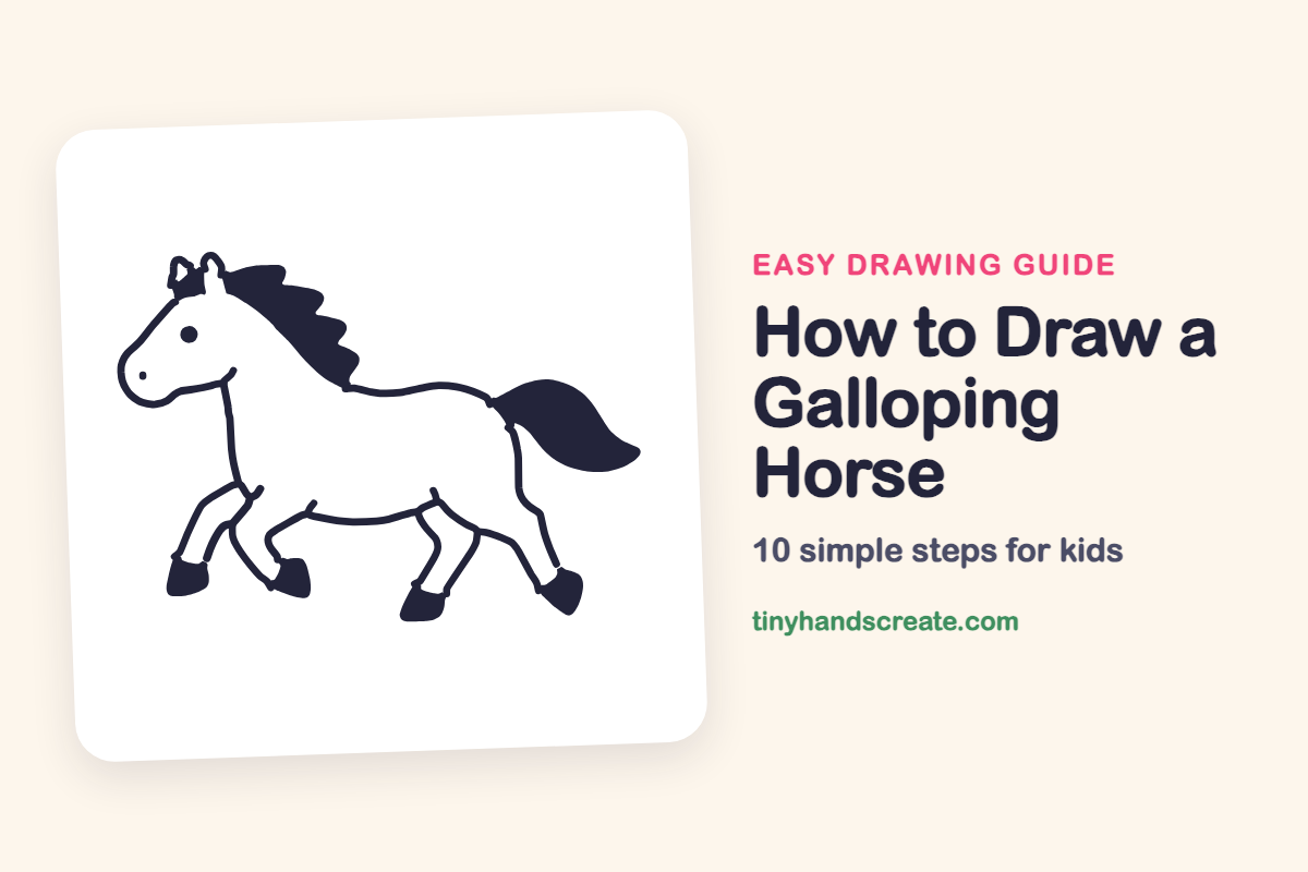 How to Draw a Galloping Horse: easy drawing guide for kids