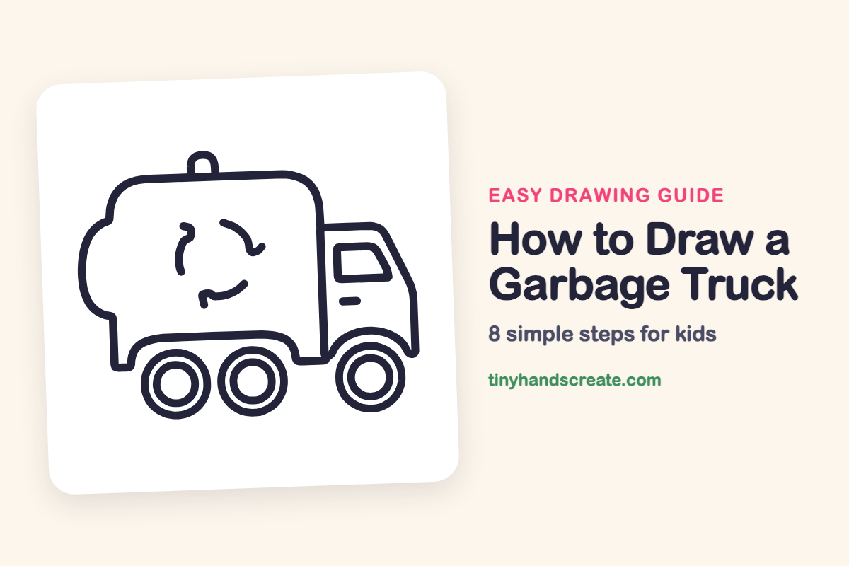 How to Draw a Garbage Truck: easy drawing guide for kids